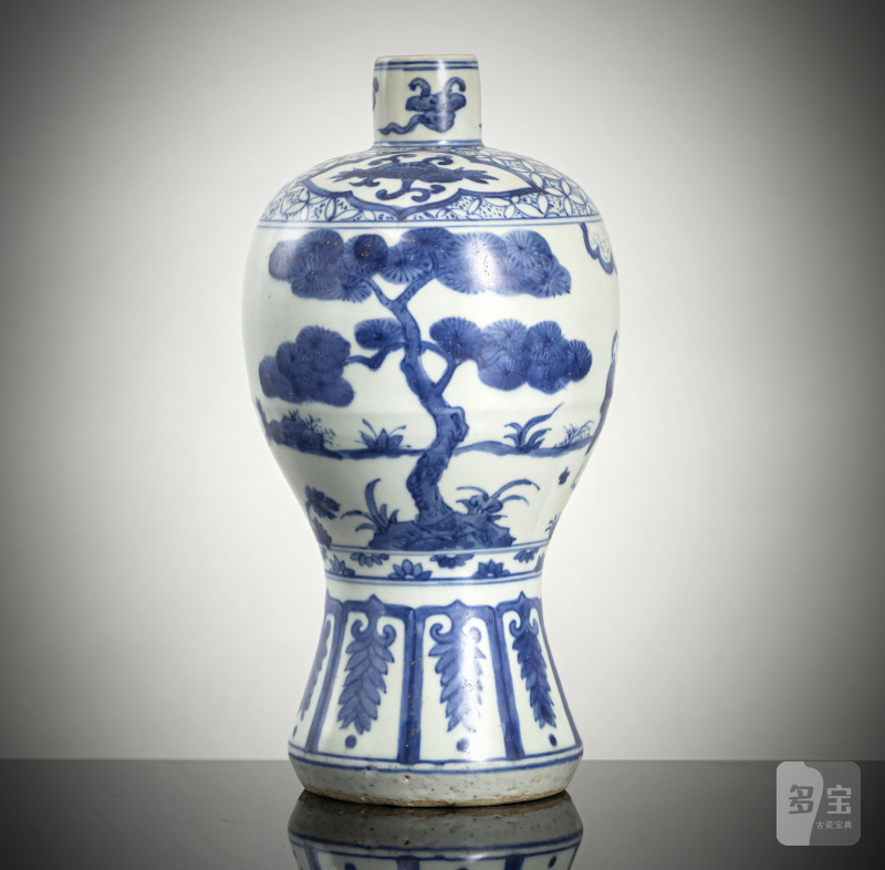 A good blue and white meiping with figural scene - 图3